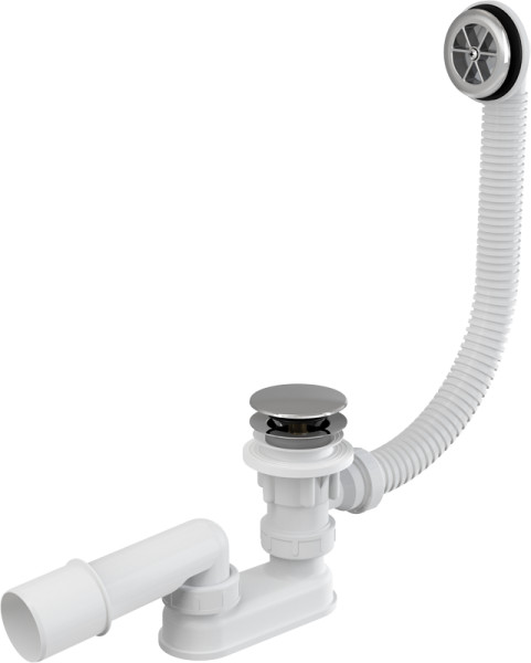 Слив-перелив Alcadrain для ванны, click/clack, хром (A505CRM). Фото 1