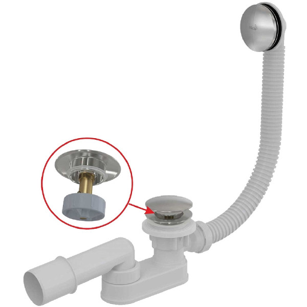 Слив-перелив Alcadrain для ванны click/clak металл (A507CKM-80). Фото 1