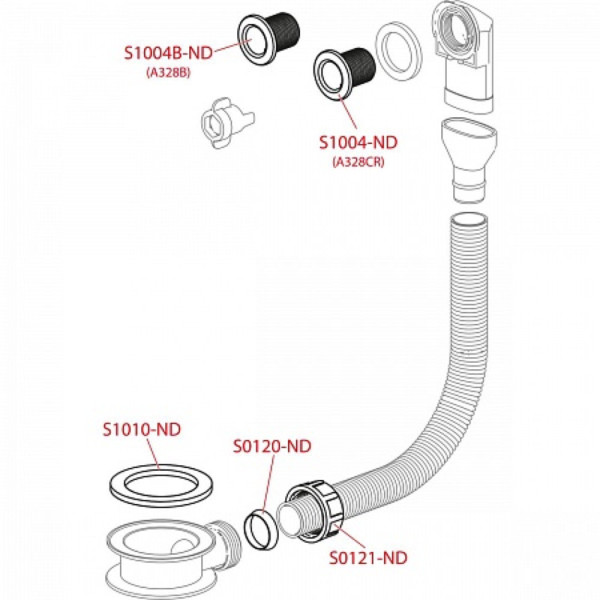 Слив-перелив для умывальника хромированный, арт. A328CR. Фото 3