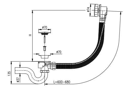 Слив-перелив Rav Slezak MD0588Z. Фото 2