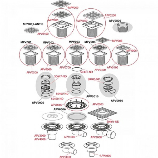 Сливной трап 105 × 105/50, арт.APV1. Фото 3