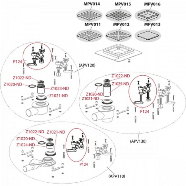 Сливной трап из нержавеющей стали 130×130 мм боковой сток, без pешетки, гидрозатвор, арт.APV130. Фото 3