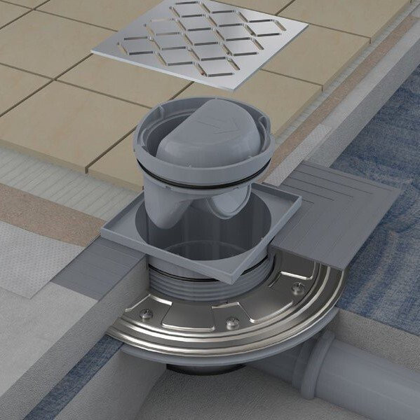 Сливной трап SN501 105х105/50 - stainless. Фото 3