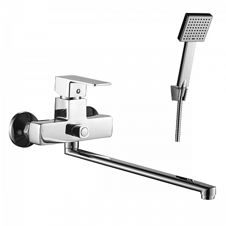 Смеситель Decoroom DR36043 одноручный универсальный с поворотным изливом 300мм, хром. Фото 1