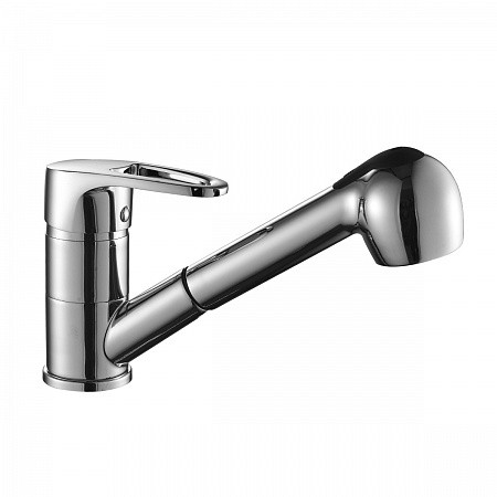 Смеситель Decoroom DR67023 одноручный для кухни с вытяжным изливом, хром. Фото 1