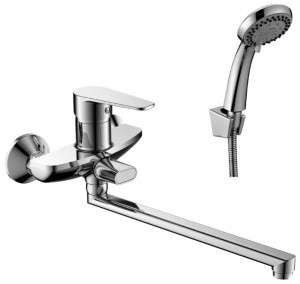 Смеситель Decoroom DR69043 одноручный универсальный с поворотным изливом 35 см., хром. Фото 1