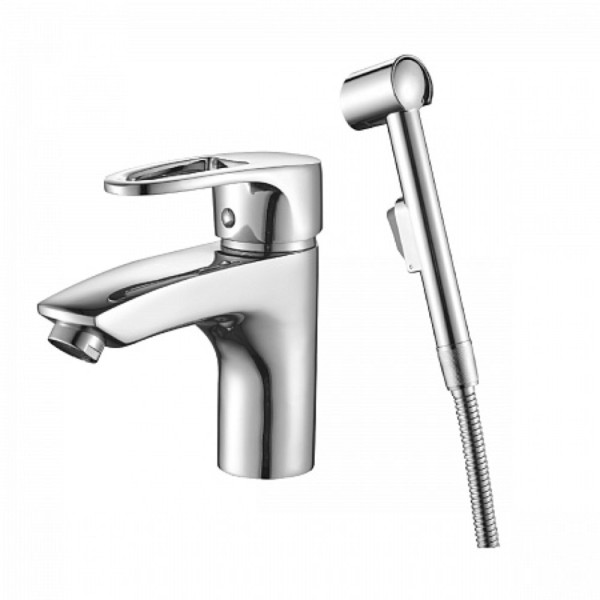 Смеситель Decoroom DR70015 одноручный для умывальника и биде монолитный, хром. Фото 1
