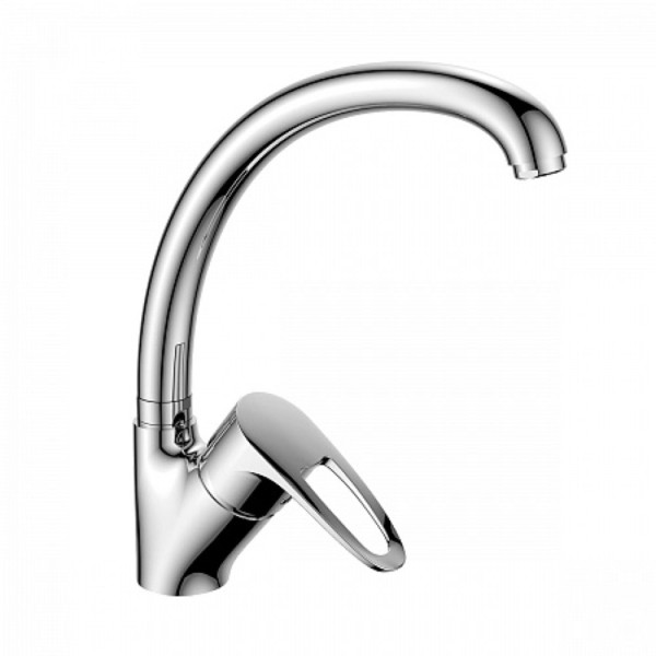 Смеситель Decoroom DR70021 одноручный для кухни с высоким поворотным изливом, хром. Фото 1