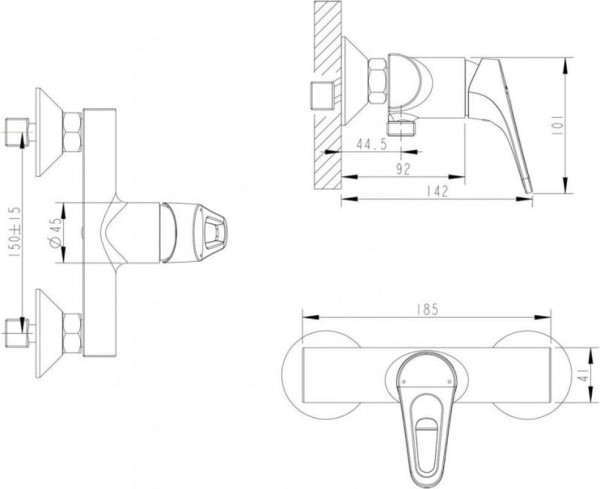 Смеситель для душа Bravat Drop-D F948162C-01, хром. Фото 2