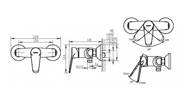 Смеситель для душа Bravat Emeralda F9135147CP-01-RUS, хром. Фото 2