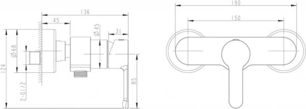 Смеситель для душа Bravat Stream F93783C-01A, хром. Фото 2