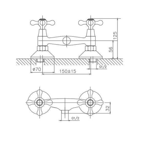 Смеситель для душа Cron CN2008, хром. Фото 2