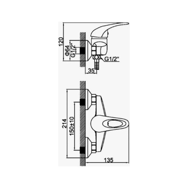 Смеситель для душа D-Lin D160351, хром. Фото 2