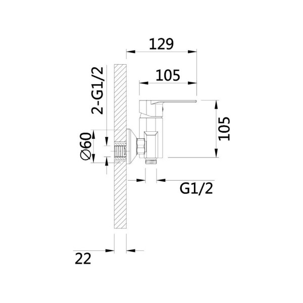 Смеситель для душа D-Lin D160363-A, черный. Фото 2
