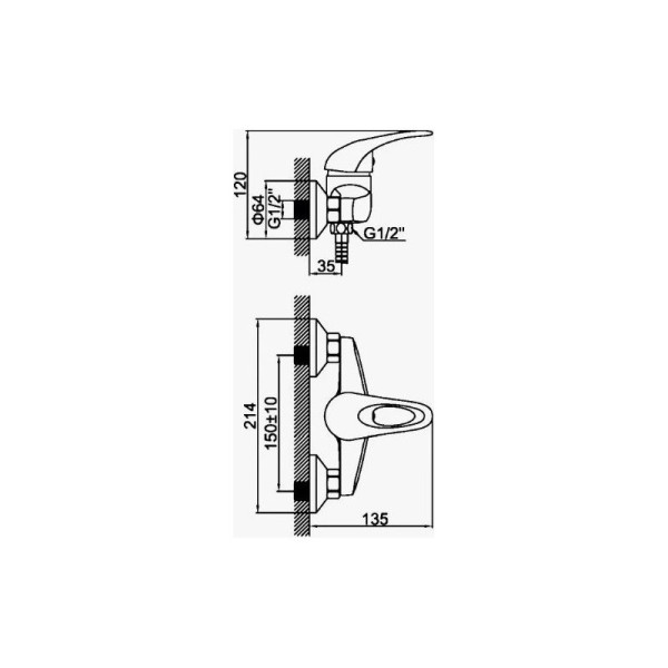 Смеситель для душа D-Lin D160409, хром. Фото 2