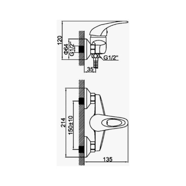 Смеситель для душа D-Lin D160410, хром. Фото 2