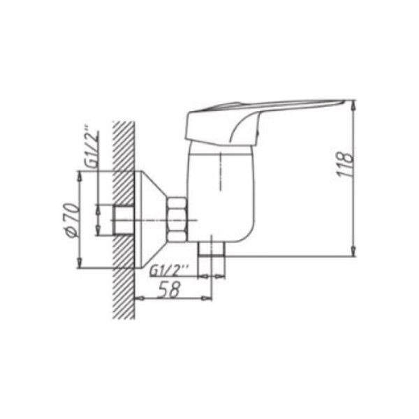 Смеситель для душа D-Lin D160422, хром. Фото 2
