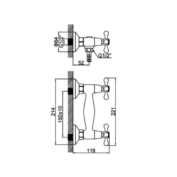 Смеситель для душа D-Lin D160810, хром. Фото 2