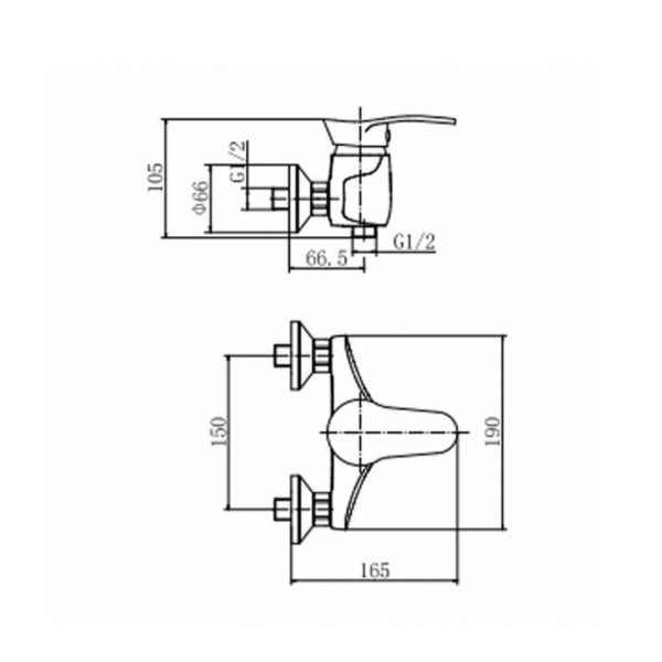Смеситель для душа FASHUN A2001, хром. Фото 2