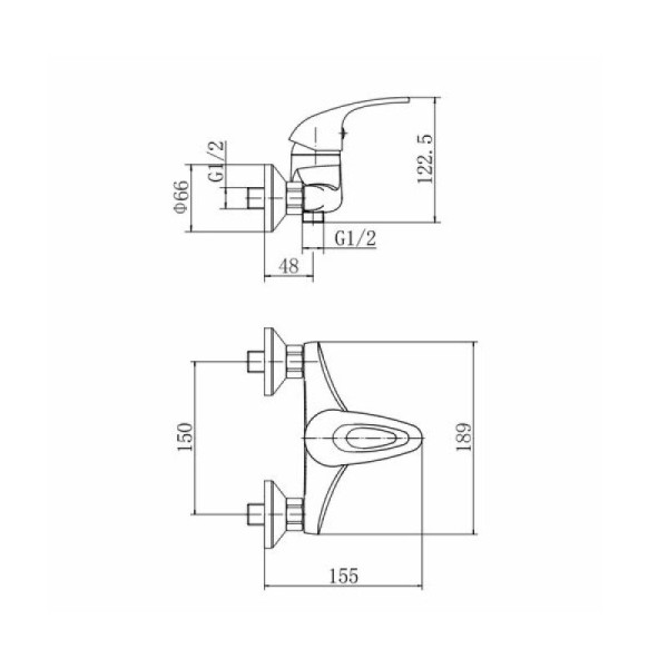 Смеситель для душа FASHUN A2003, хром. Фото 2