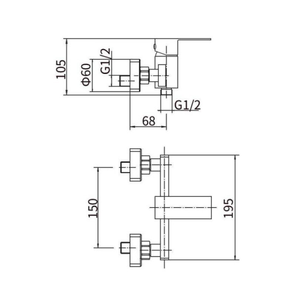 Смеситель для душа FASHUN A52002, сатин. Фото 2