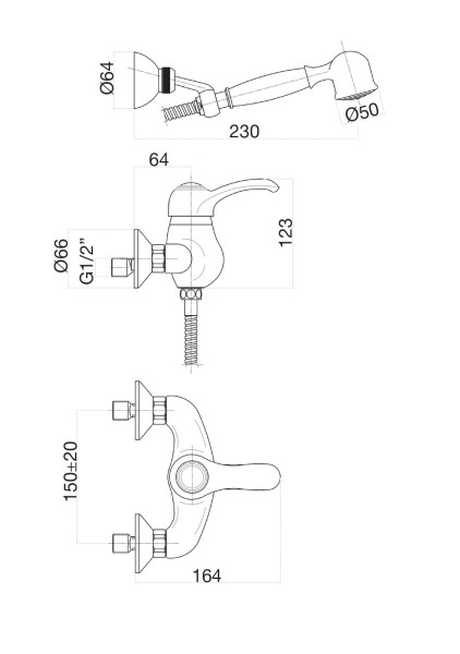 Смеситель для душа Fiore JAFAR 47CR5127, хром. Фото 2