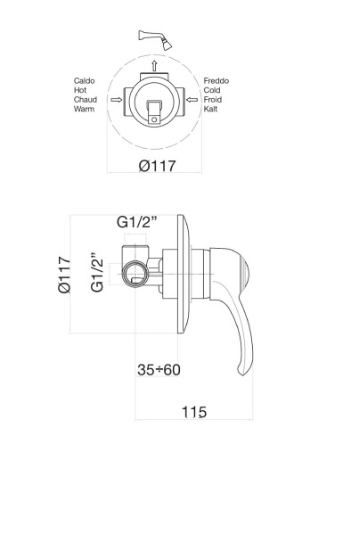 Смеситель для душа Fiore JAFAR 47OO5130, золото. Фото 2