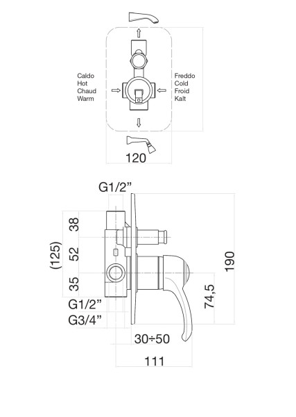Смеситель для душа Fiore JAFAR 47ZZ5134, бронза. Фото 2