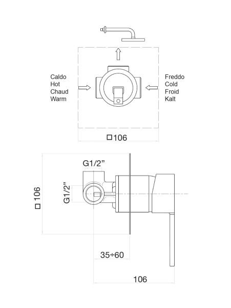 Смеситель для душа Fiore KALOS 76CR7415, хром. Фото 2