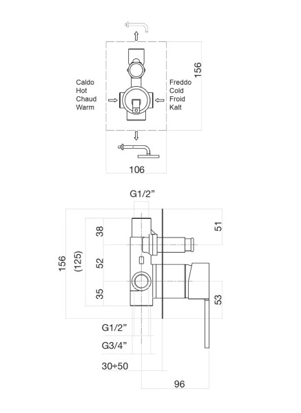Смеситель для душа Fiore KALOS 76CR7417, хром. Фото 2