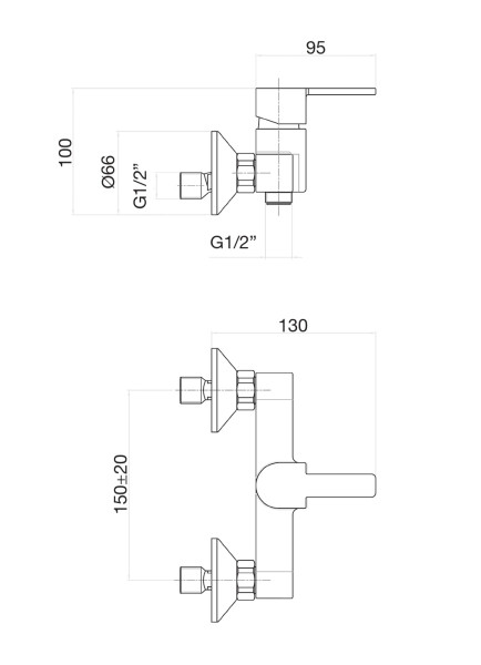 Смеситель для душа Fiore KALOS 76CR7475, хром. Фото 2