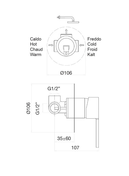 Смеситель для душа Fiore KATANA 77CR7565, хром. Фото 2