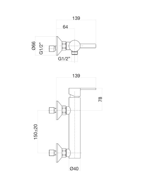Смеситель для душа Fiore KATANA 77CR7575, хром. Фото 2