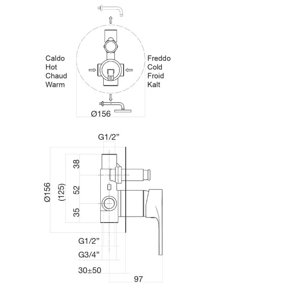 Смеситель для душа Fiore KERA 88CR7506, хром. Фото 2