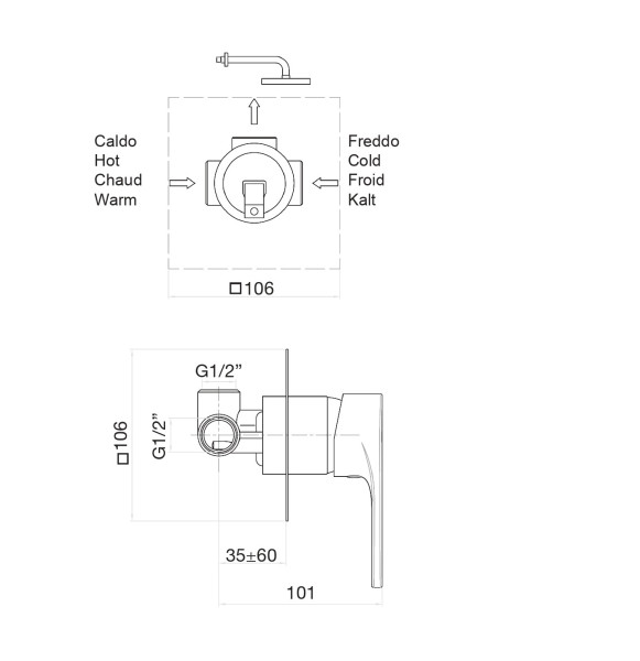 Смеситель для душа Fiore KERA 88CR7515, хром. Фото 2
