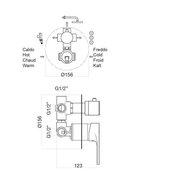 Смеситель для душа Fiore KERA 88CR7561, хром. Фото 2