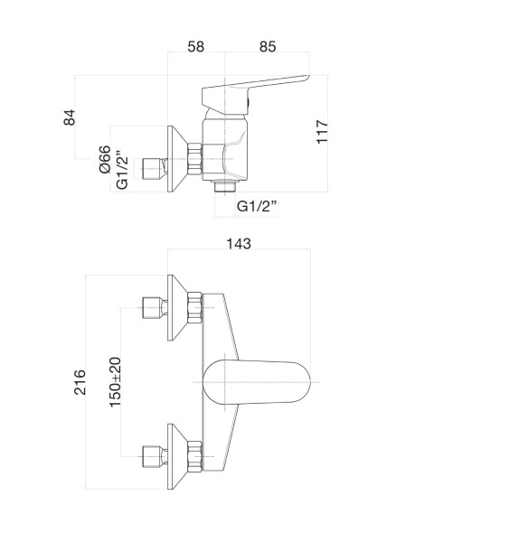 Смеситель для душа Fiore KEVON 81BB6511, белый. Фото 2