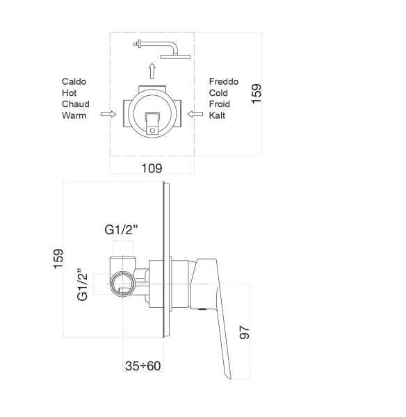 Смеситель для душа Fiore KEVON 81CR6515, хром. Фото 2
