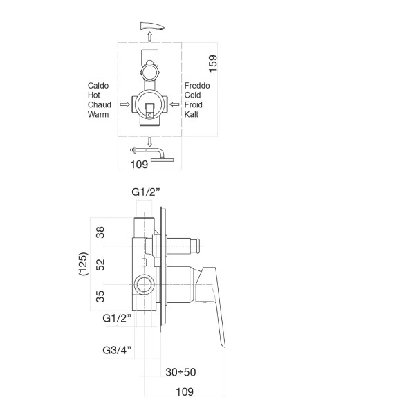 Смеситель для душа Fiore KEVON 81CR6517, хром. Фото 2