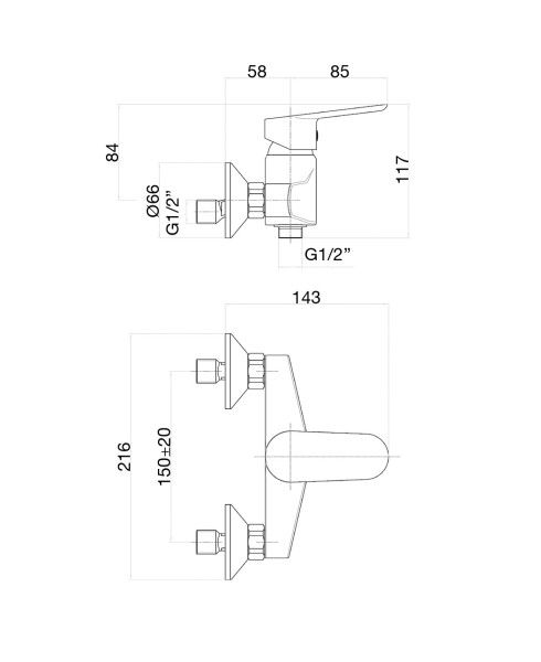 Смеситель для душа Fiore KEVON BLACK MATT 81NN6511, черный. Фото 2