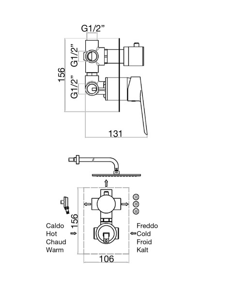 Смеситель для душа Fiore KEVON BLACK MATT 81NN7501, черный. Фото 2