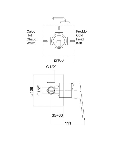 Смеситель для душа Fiore KEVON BLACK MATT 81NN7515, черный. Фото 2