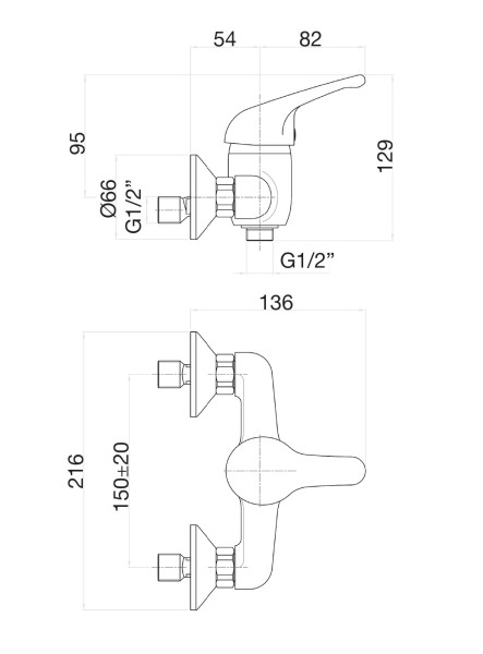 Смеситель для душа Fiore KING 39CR1200, хром. Фото 2