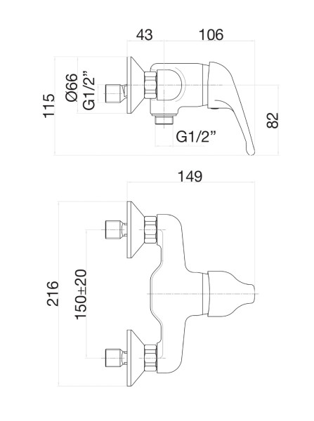 Смеситель для душа Fiore KING 39CR1230, хром. Фото 2