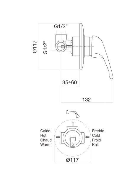 Смеситель для душа Fiore KING 39CR1300, хром. Фото 2
