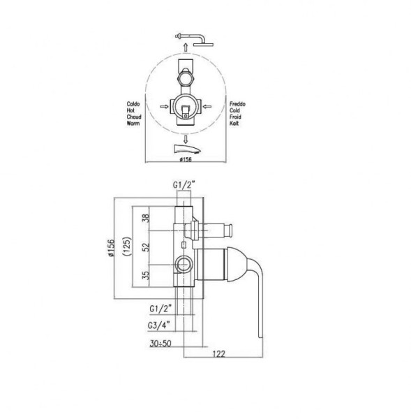 Смеситель для душа Fiore Koko 87CR7506, хром. Фото 2