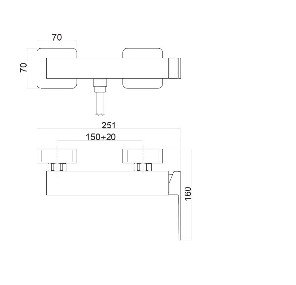 Смеситель для душа Fiore KUBE 100CR8542, хром. Фото 2
