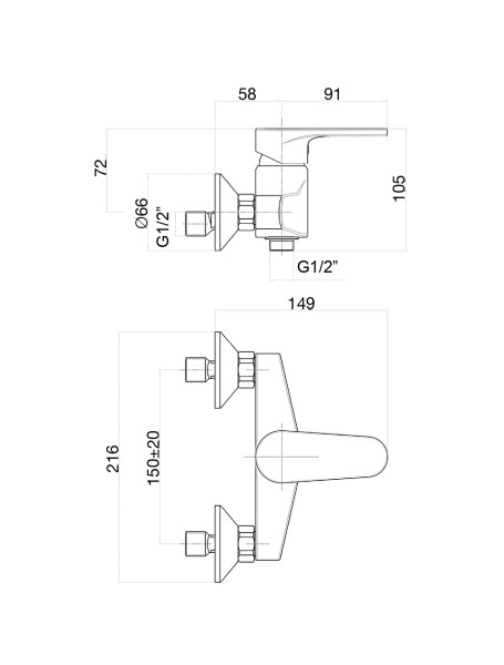 Смеситель для душа Fiore KYMA 75CR6511, хром. Фото 2