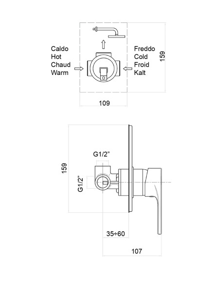 Смеситель для душа Fiore KYMA 75CR6515, хром. Фото 2