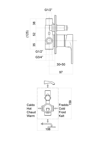 Смеситель для душа Fiore KYMA 75CR6517, хром. Фото 2